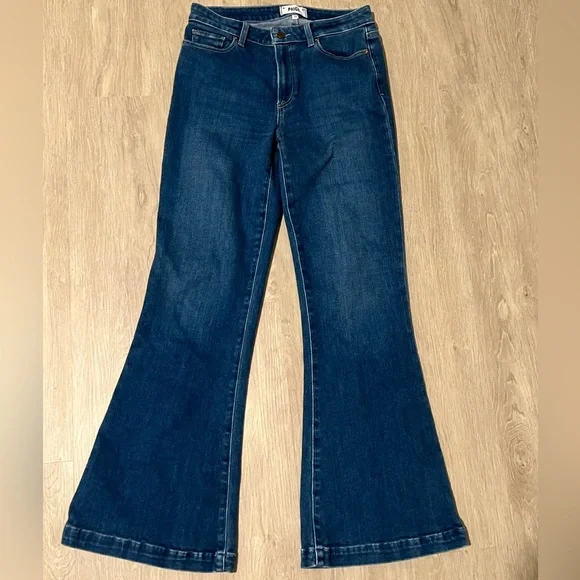 PAIGE Genevieve Bootcut / Flare Jeans Size 28 Dark Blue Denim - Picture 3 of 8